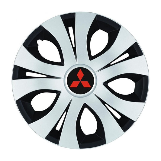 4 db-os szürke-fekete R15 felső dísztárcsa készlet, Mitsubishi-kompatibilis