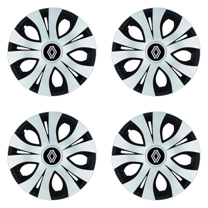Set 4 Capace Roti Top Gri-Negru R15, Compatibil Cu Renault Nou