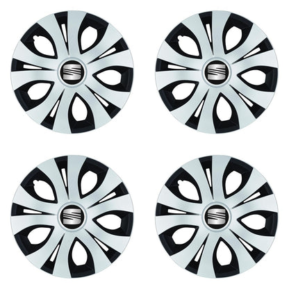 Set 4 Capace Roti Top Gri-Negru R15, Compatibil Cu Seat