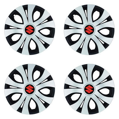 Set 4 Capace Roti Top Gri-Negru R15, Compatibil Cu Suzuki