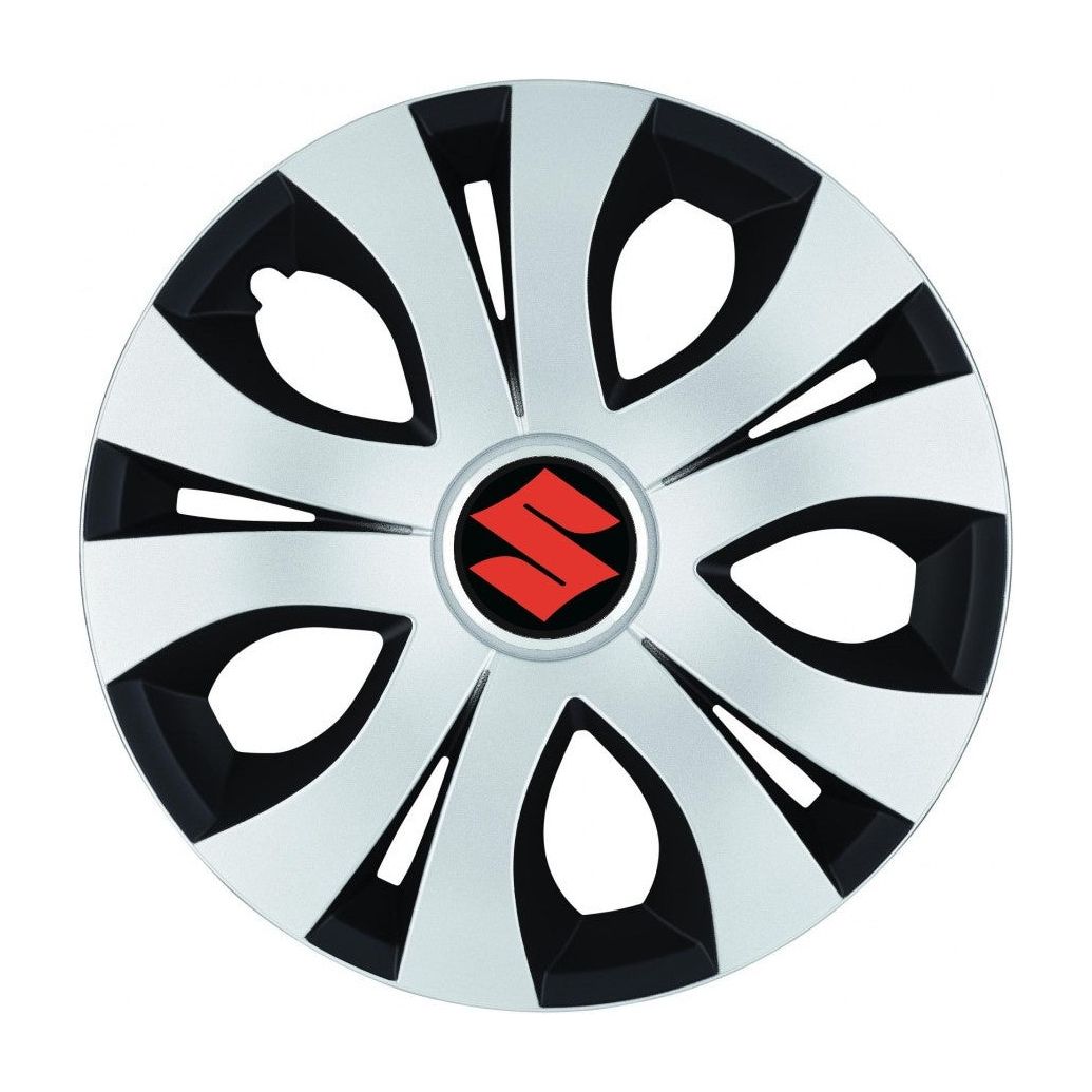 Set 4 Capace Roti Top Gri-Negru R15, Compatibil Cu Suzuki