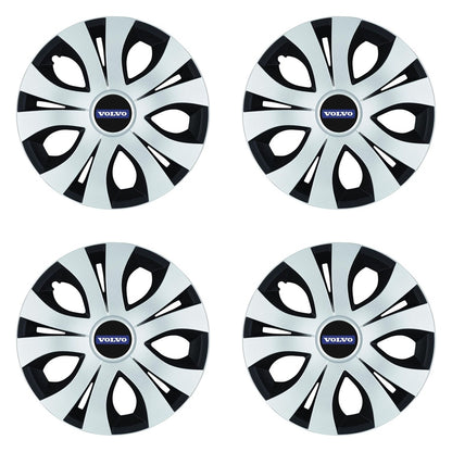 Set 4 Capace Roti Top Gri-Negru R15, Compatibil Cu Volvo