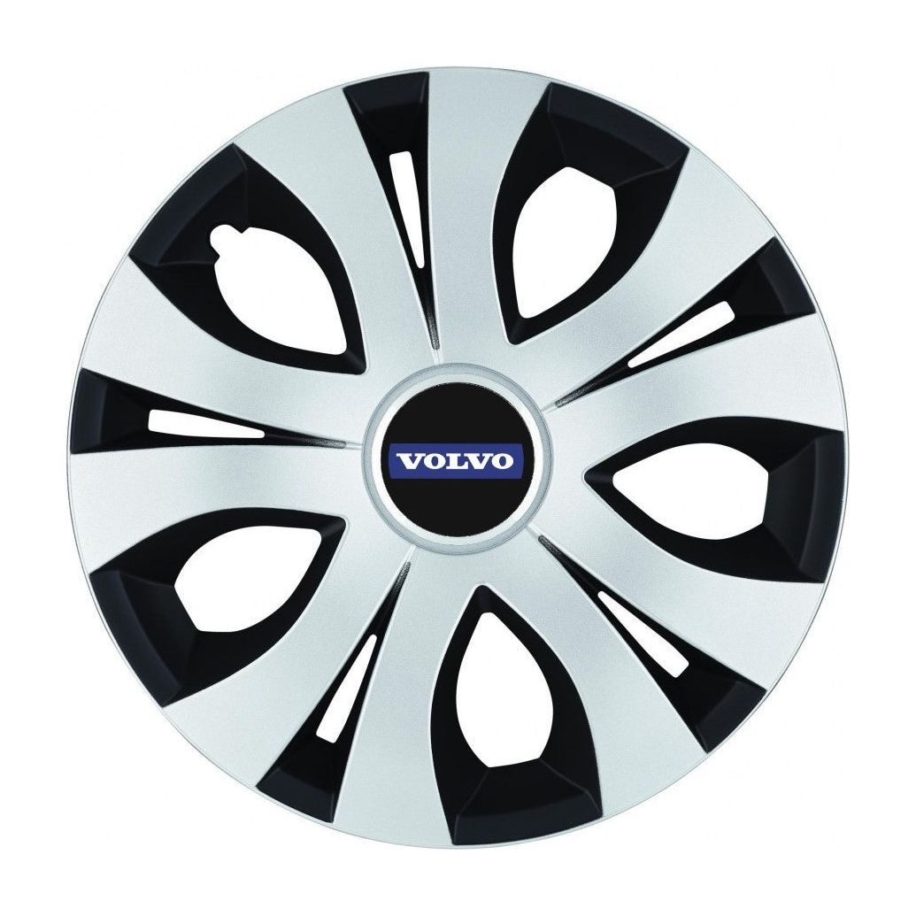 Set 4 Capace Roti Top Gri-Negru R15, Compatibil Cu Volvo