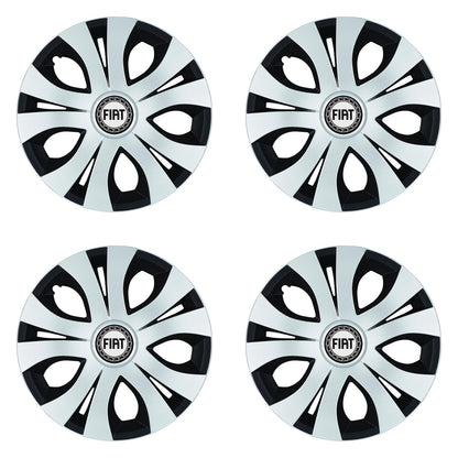 Set 4 Capace Roti Top Gri-Negru R16, Compatibil Cu Fiat