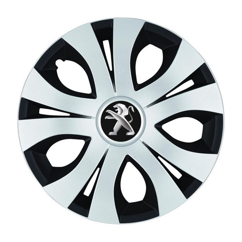 Set 4 Capace Roti Top Gri-Negru R16, Compatibil Cu Peugeot