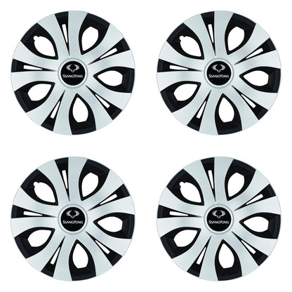 Set 4 Capace Roti Top Gri-Negru R16, Compatibil Cu SsangYoung