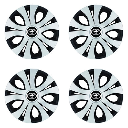 Set 4 Capace Roti Top Gri-Negru R16, Compatibil Cu Toyota