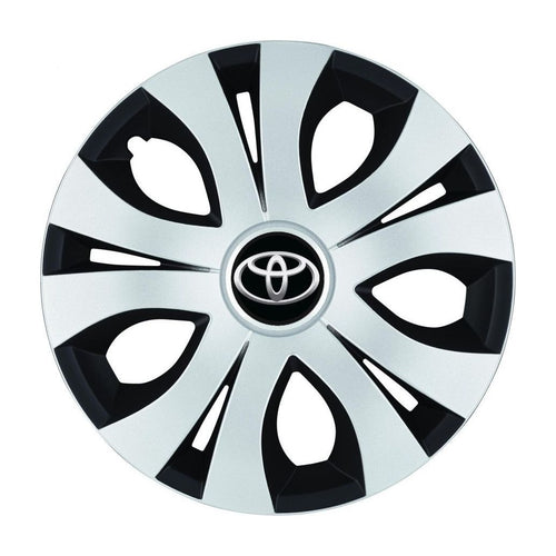 Set 4 Capace Roti Top Gri-Negru R16, Compatibil Cu Toyota
