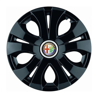 Set 4 Capace Roti Top Negru R15, Compatibil Cu Alfa Romeo