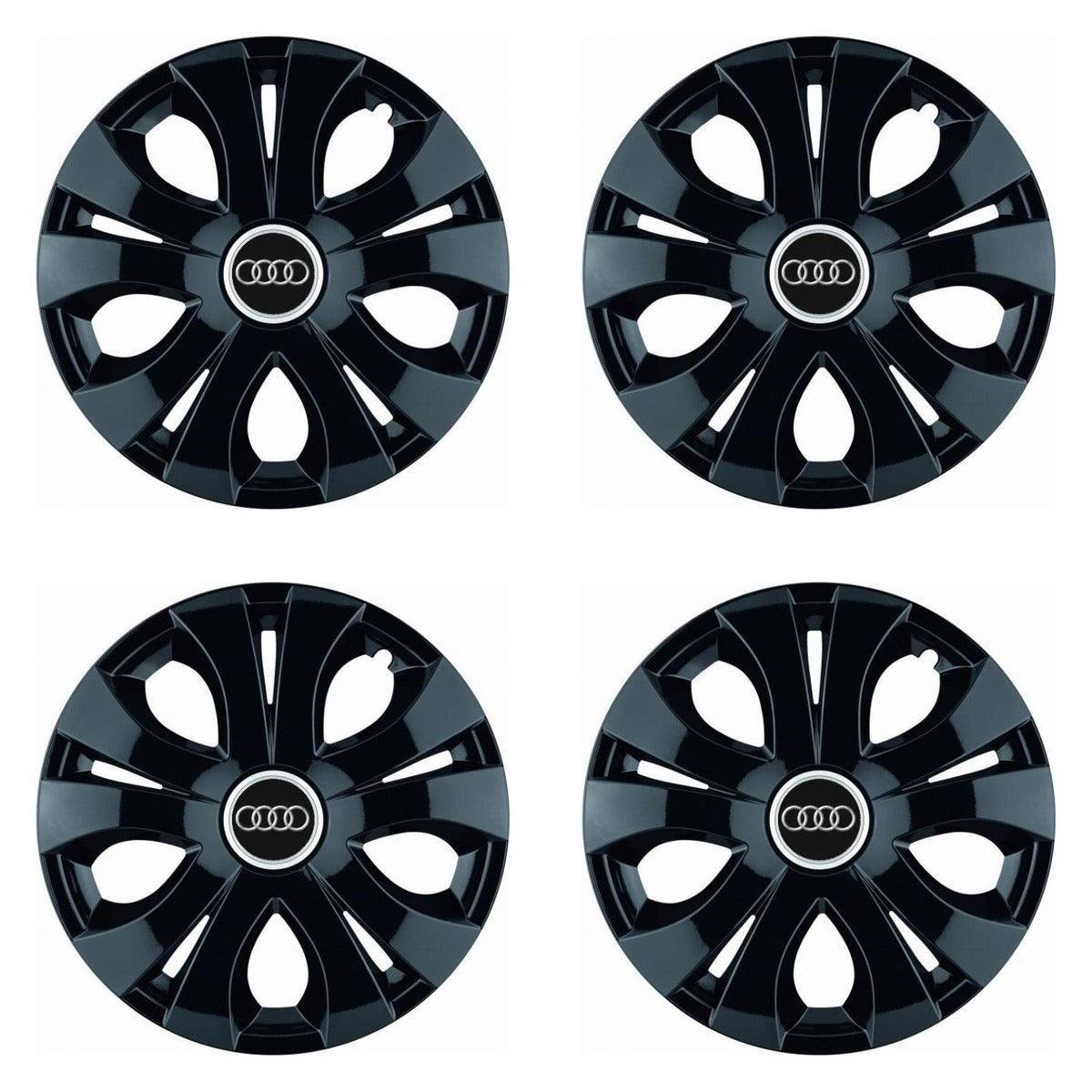 Set 4 Capace Roti Top Negru R15, Compatibil Cu Audi
