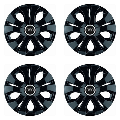 Set 4 Capace Roti Top Negru R15, Compatibil Cu Audi