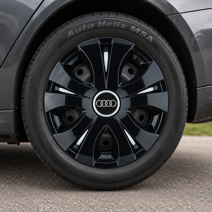Set 4 Capace Roti Top Negru R15, Compatibil Cu Audi
