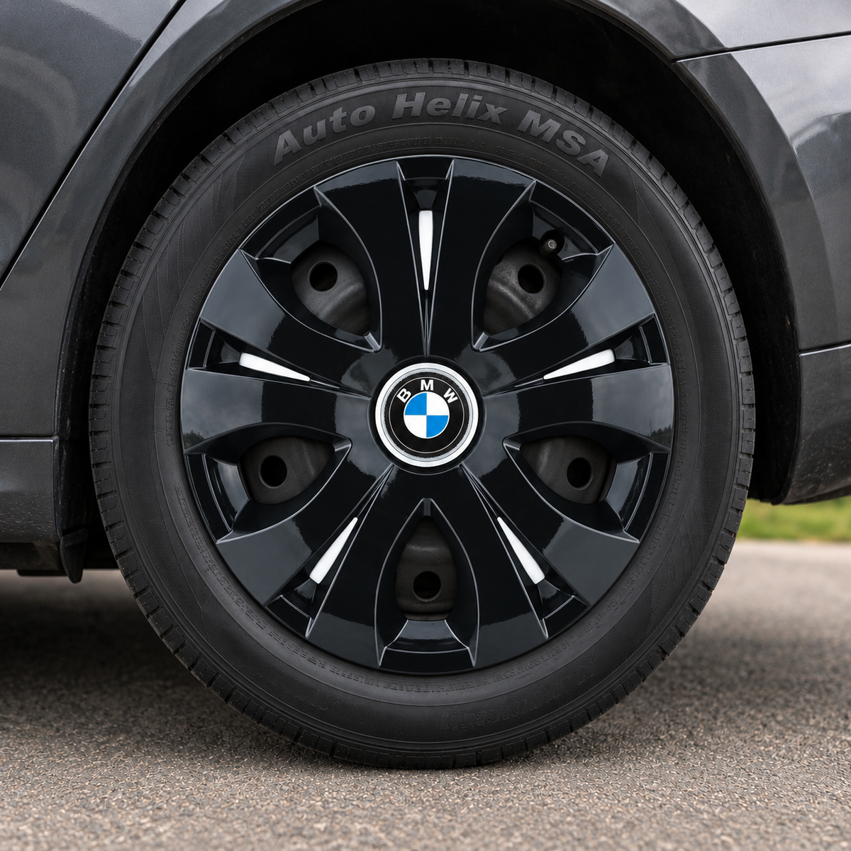 Set 4 Capace Roti Top Negru R15, Compatibil Cu BMW