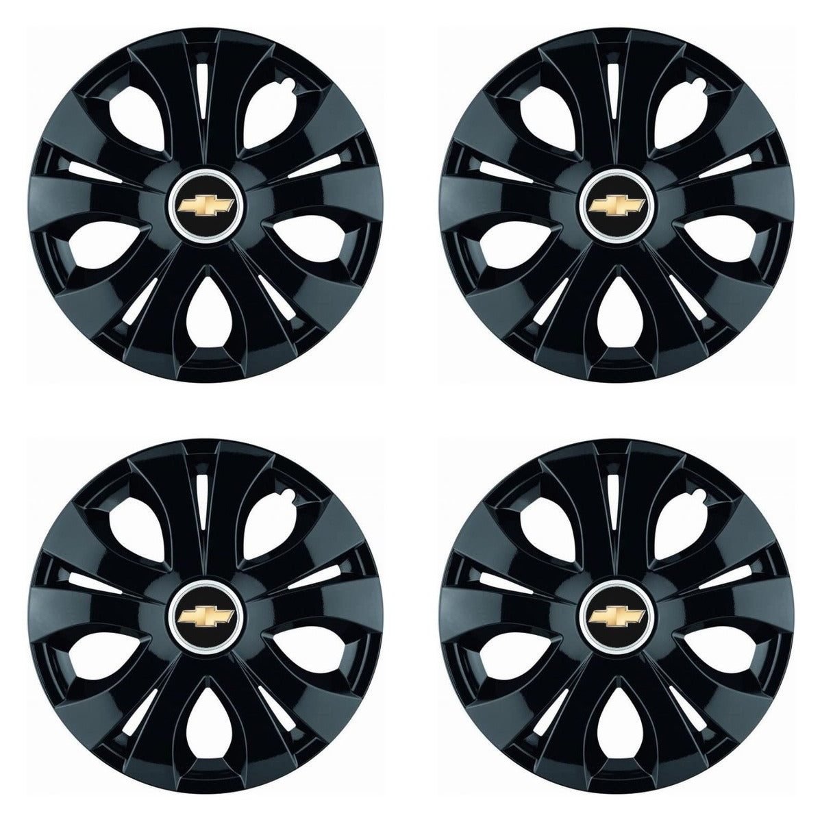 Set 4 Capace Roti Top Negru R15, Compatibil Cu Chevrolet