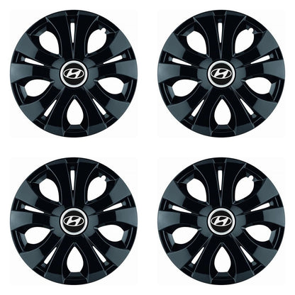 Set 4 Capace Roti Top Negru R15, Compatibil Cu Hyundai
