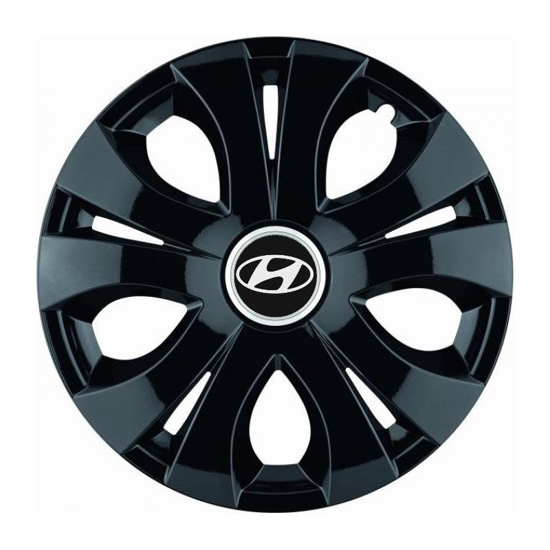 Set 4 Capace Roti Top Negru R15, Compatibil Cu Hyundai