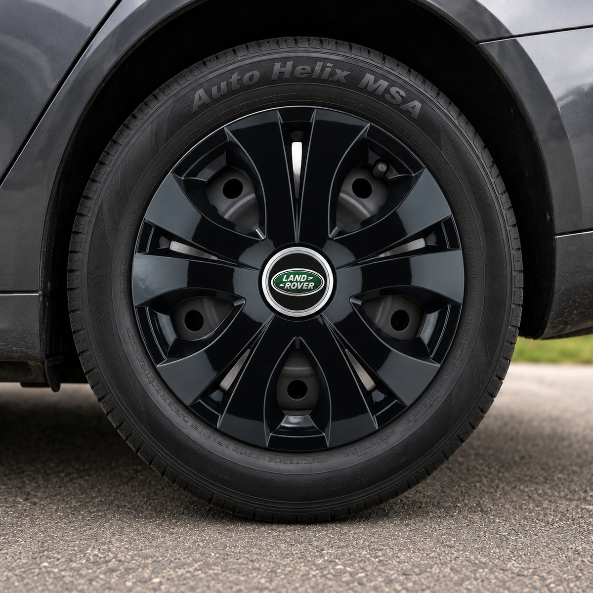 Set 4 Capace Roti Top Negru R15, Compatibil Cu Land Rover