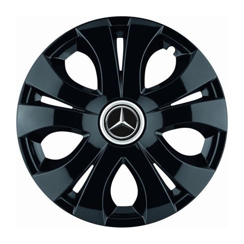 Set 4 Capace Roti Top Negru R15, Compatibil Cu Mercedes-Benz