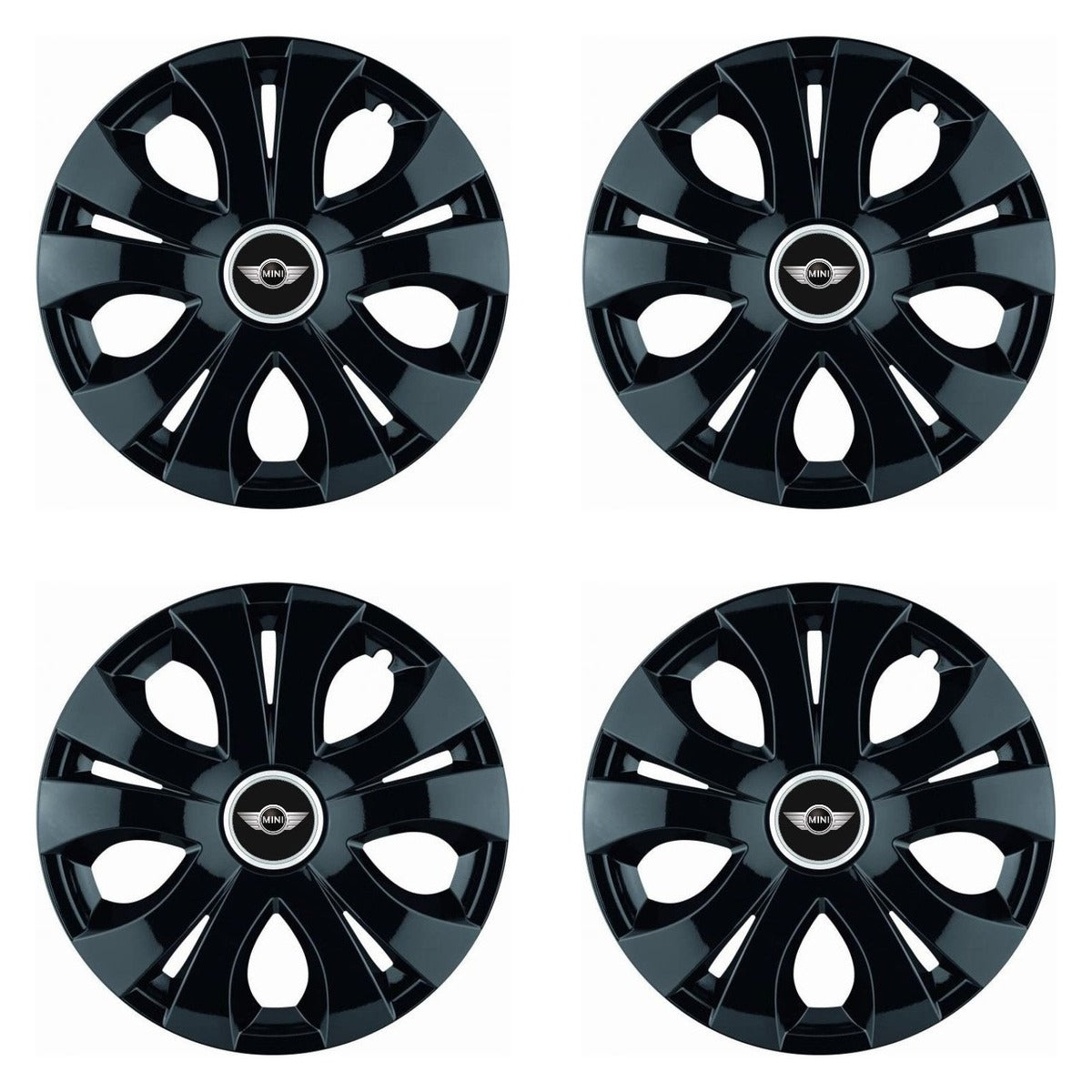 Set 4 Capace Roti Top Negru R15, Compatibil Cu Mini