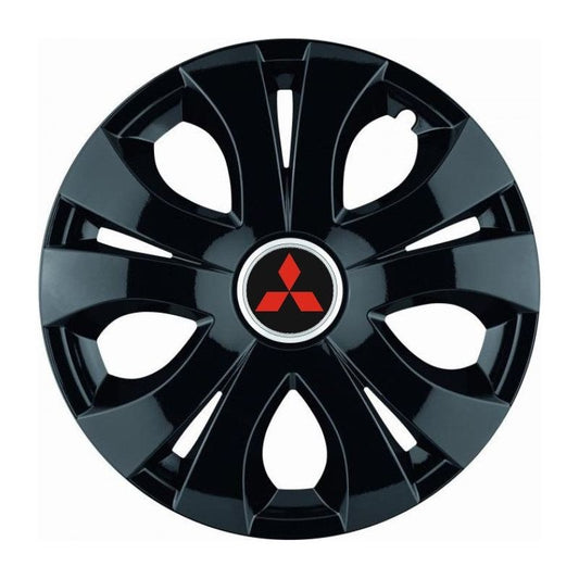 4 db-os fekete felső dísztárcsa készlet R15, Mitsubishi-kompatibilis
