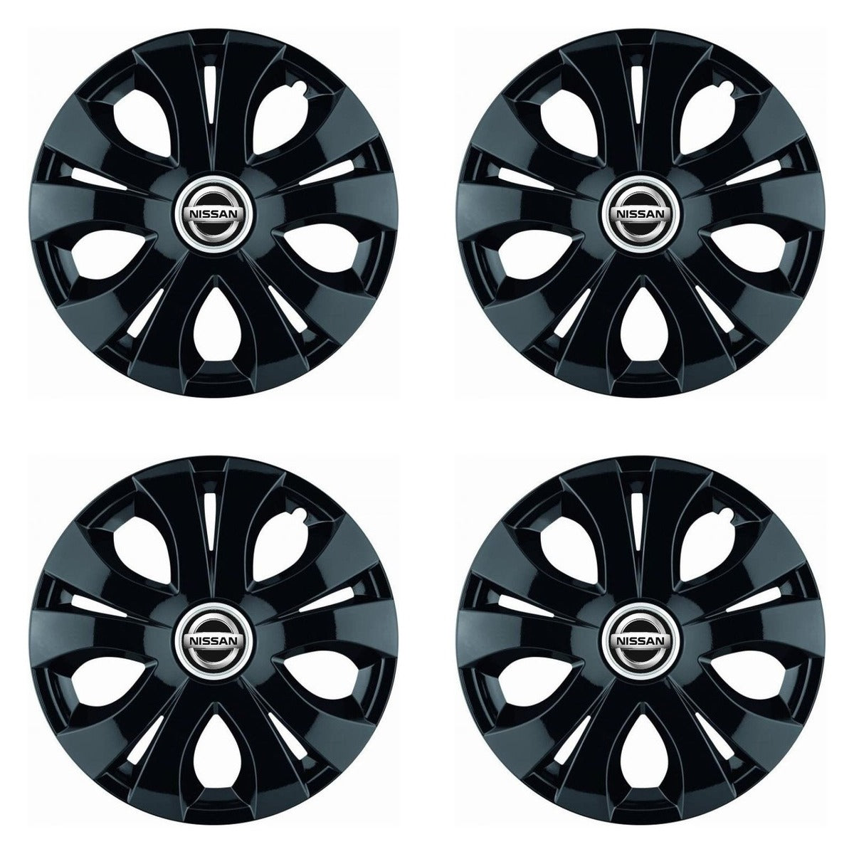 Set 4 Capace Roti Top Negru R15, Compatibil Cu Nissan