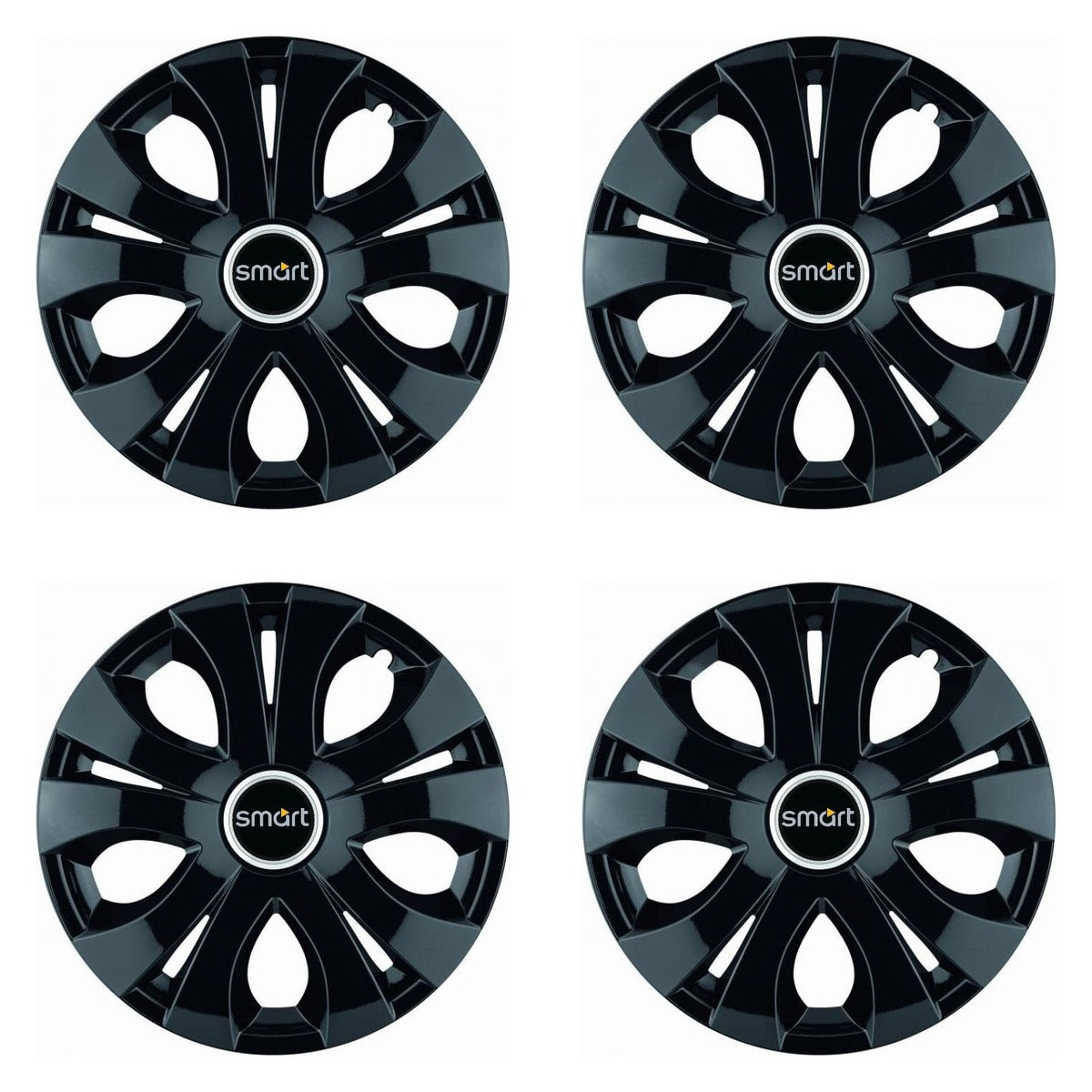 Set 4 Capace Roti Top Negru R15, Compatibil Cu Smart