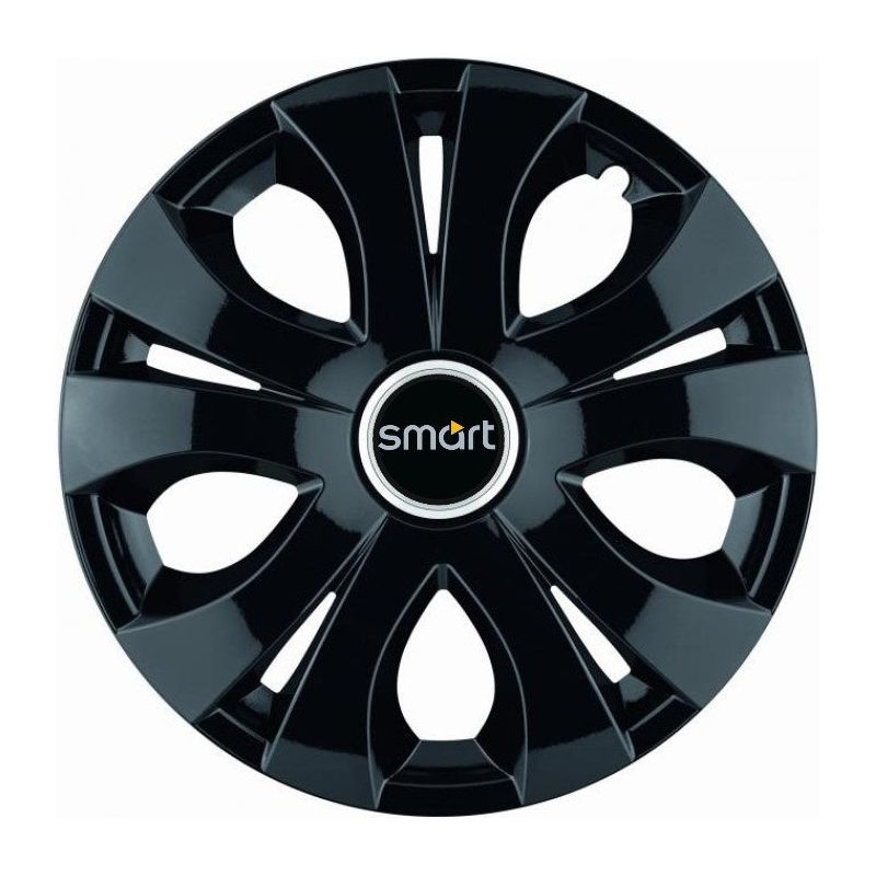 Set 4 Capace Roti Top Negru R15, Compatibil Cu Smart