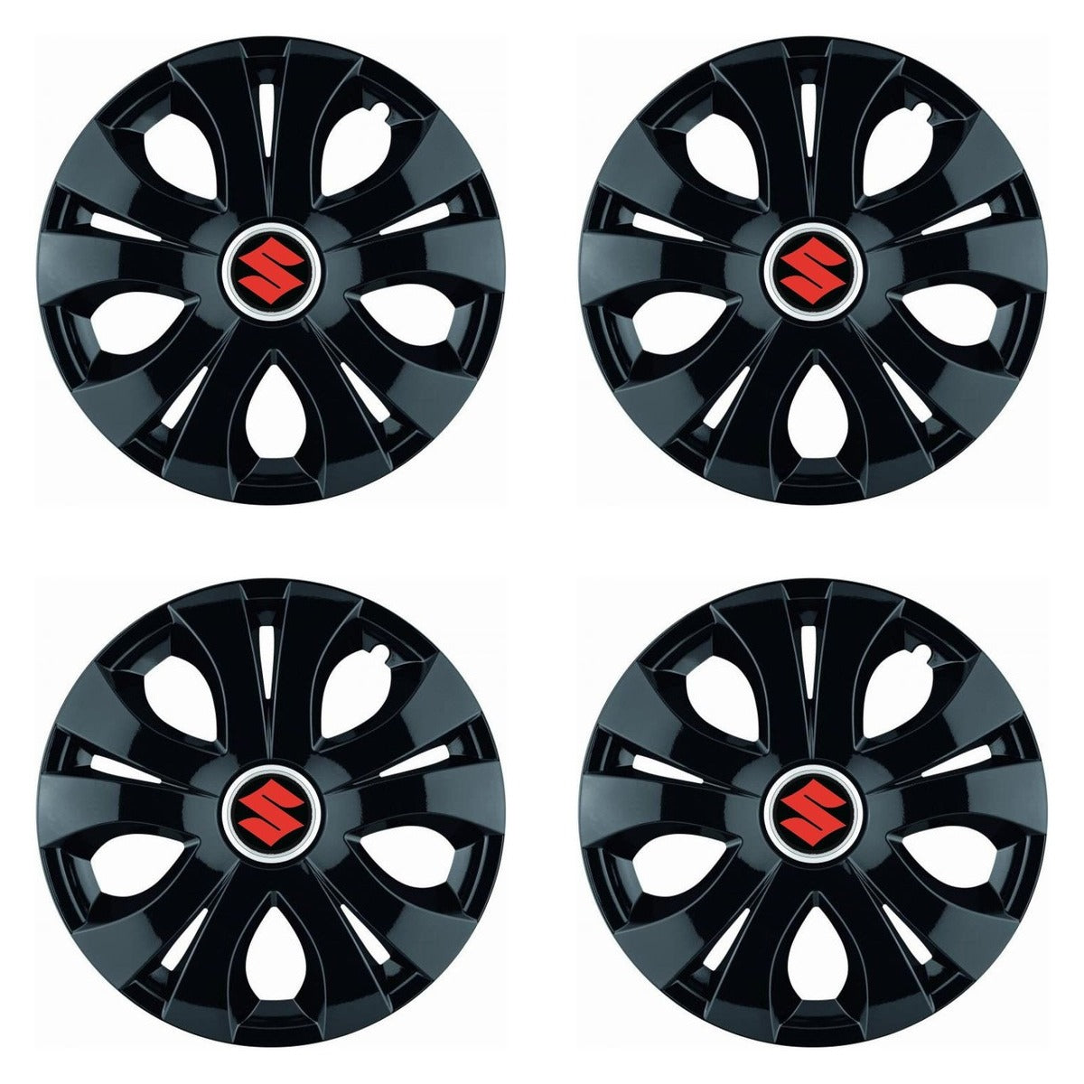 Set 4 Capace Roti Top Negru R15, Compatibil Cu Suzuki