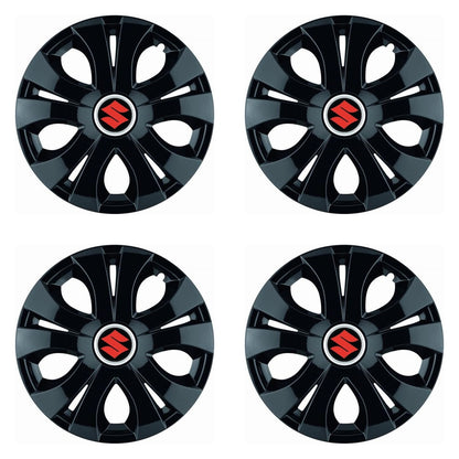 Set 4 Capace Roti Top Negru R15, Compatibil Cu Suzuki