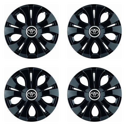 Set 4 Capace Roti Top Negru R15, Compatibil Cu Toyota