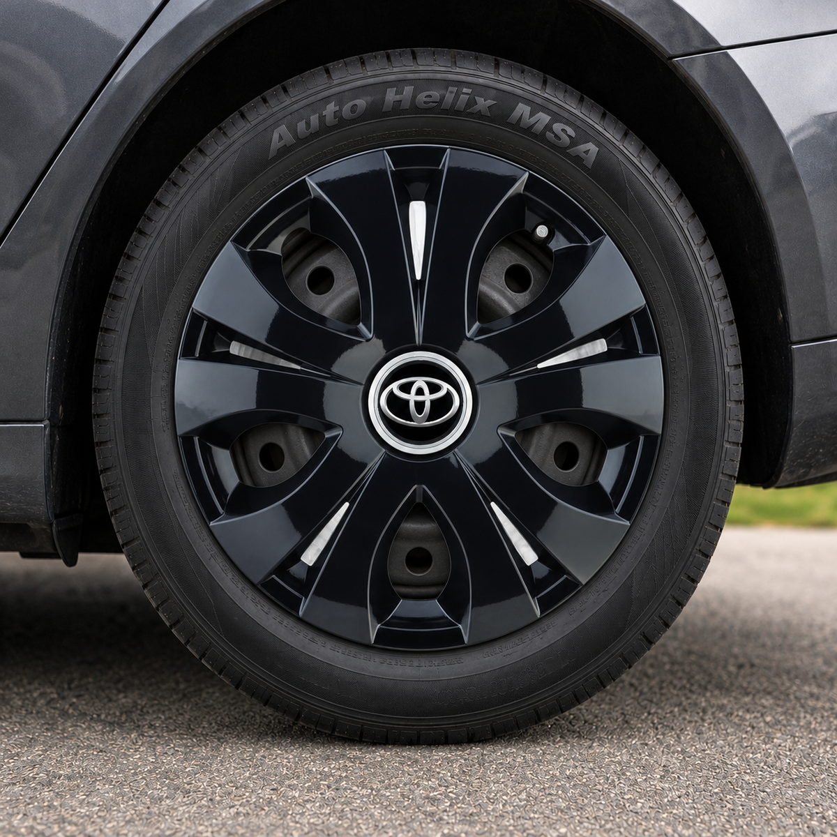Set 4 Capace Roti Top Negru R15, Compatibil Cu Toyota