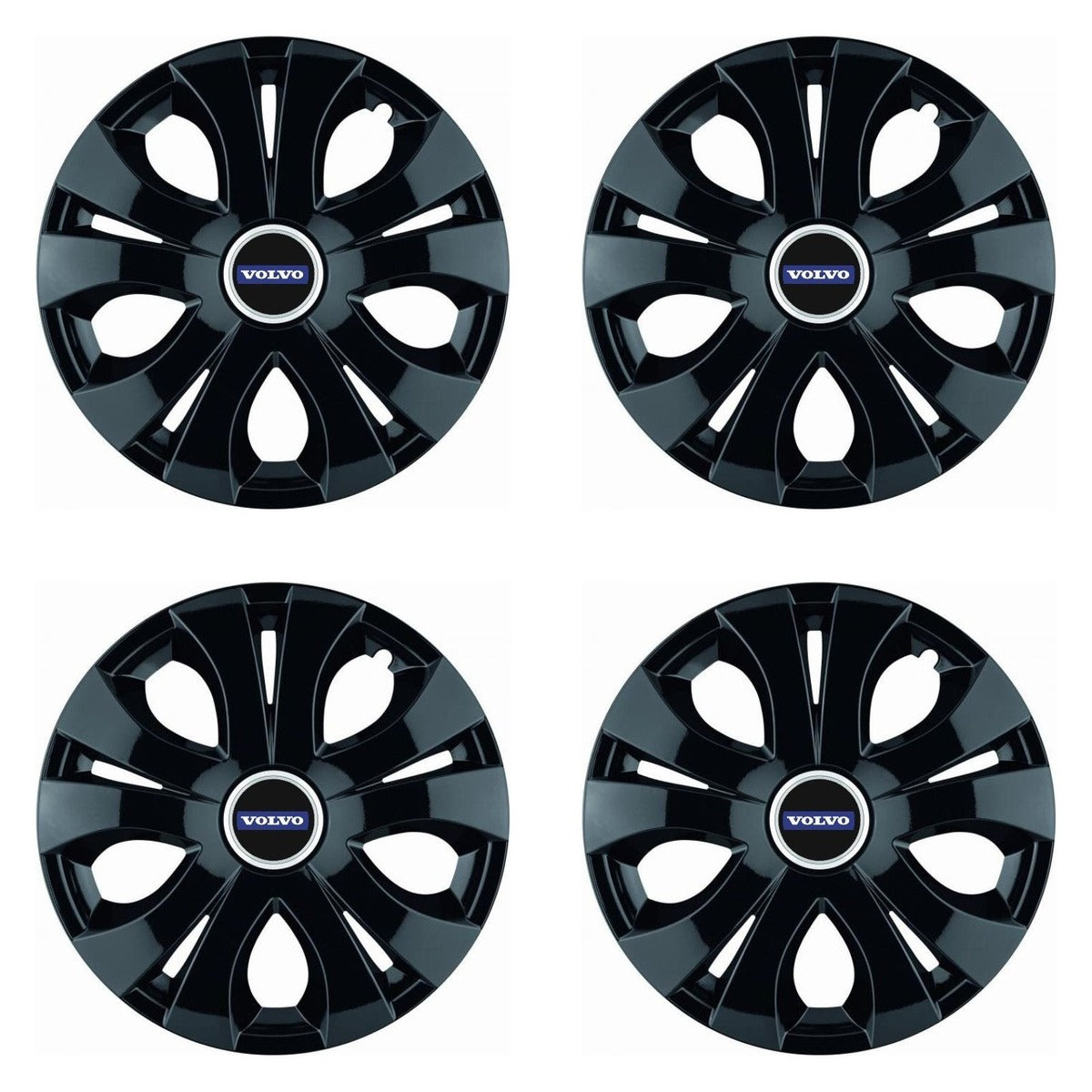 Set 4 Capace Roti Top Negru R15, Compatibil Cu Volvo