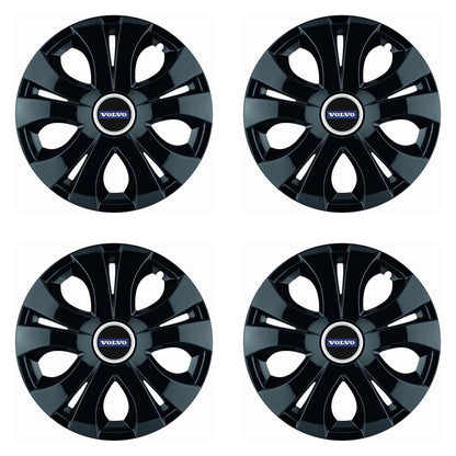 Set 4 Capace Roti Top Negru R15, Compatibil Cu Volvo
