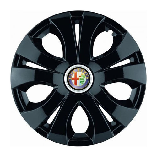 4 db-os fekete dísztárcsa készlet R16-hoz, Alfa Romeo-kompatibilis
