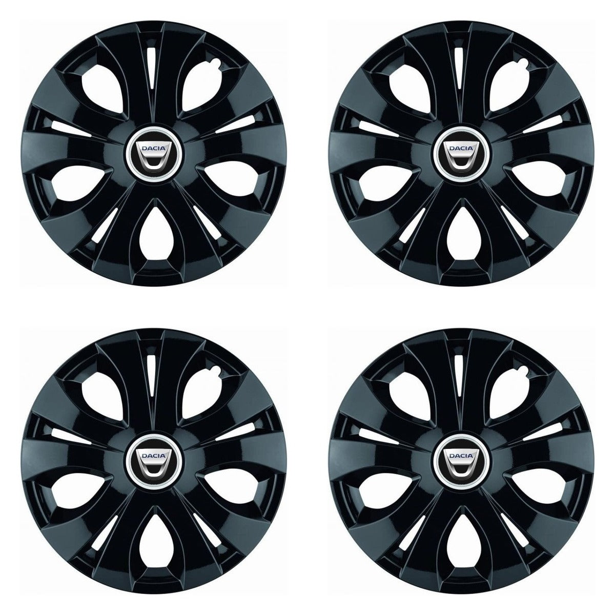 Set 4 Capace Roti Top Negru R16, Compatibil Cu Dacia