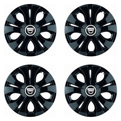 Set 4 Capace Roti Top Negru R16, Compatibil Cu Dacia