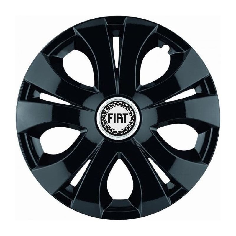 Set 4 Capace Roti Top Negru R16, Compatibil Cu Fiat