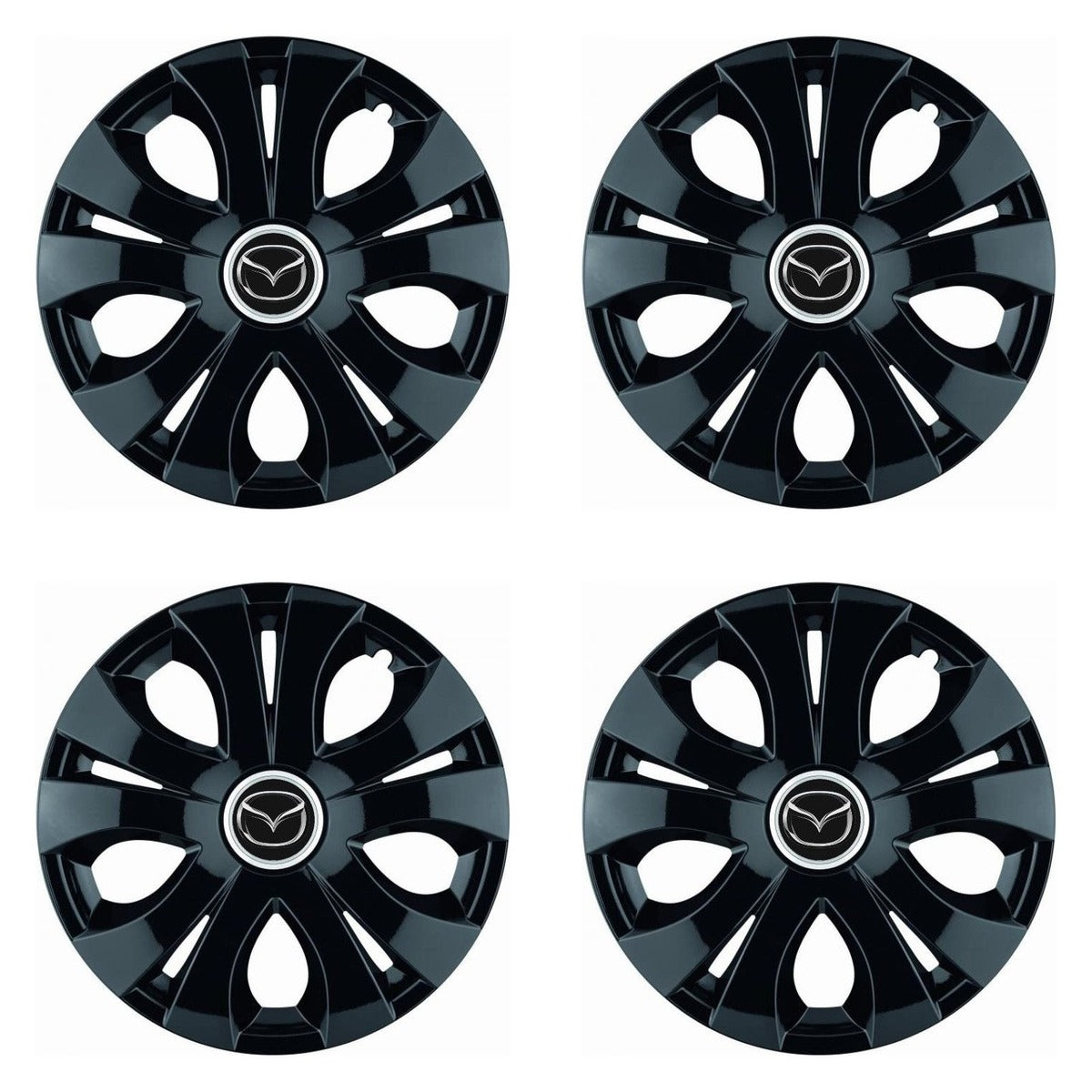 Set 4 Capace Roti Top Negru R16, Compatibil Cu Mazda