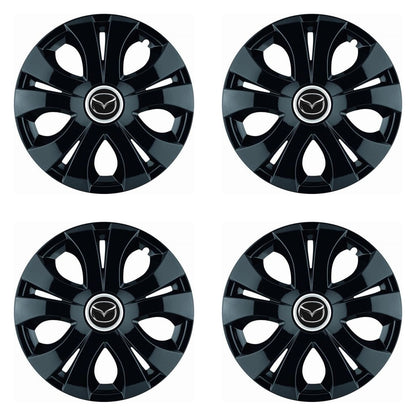 Set 4 Capace Roti Top Negru R16, Compatibil Cu Mazda