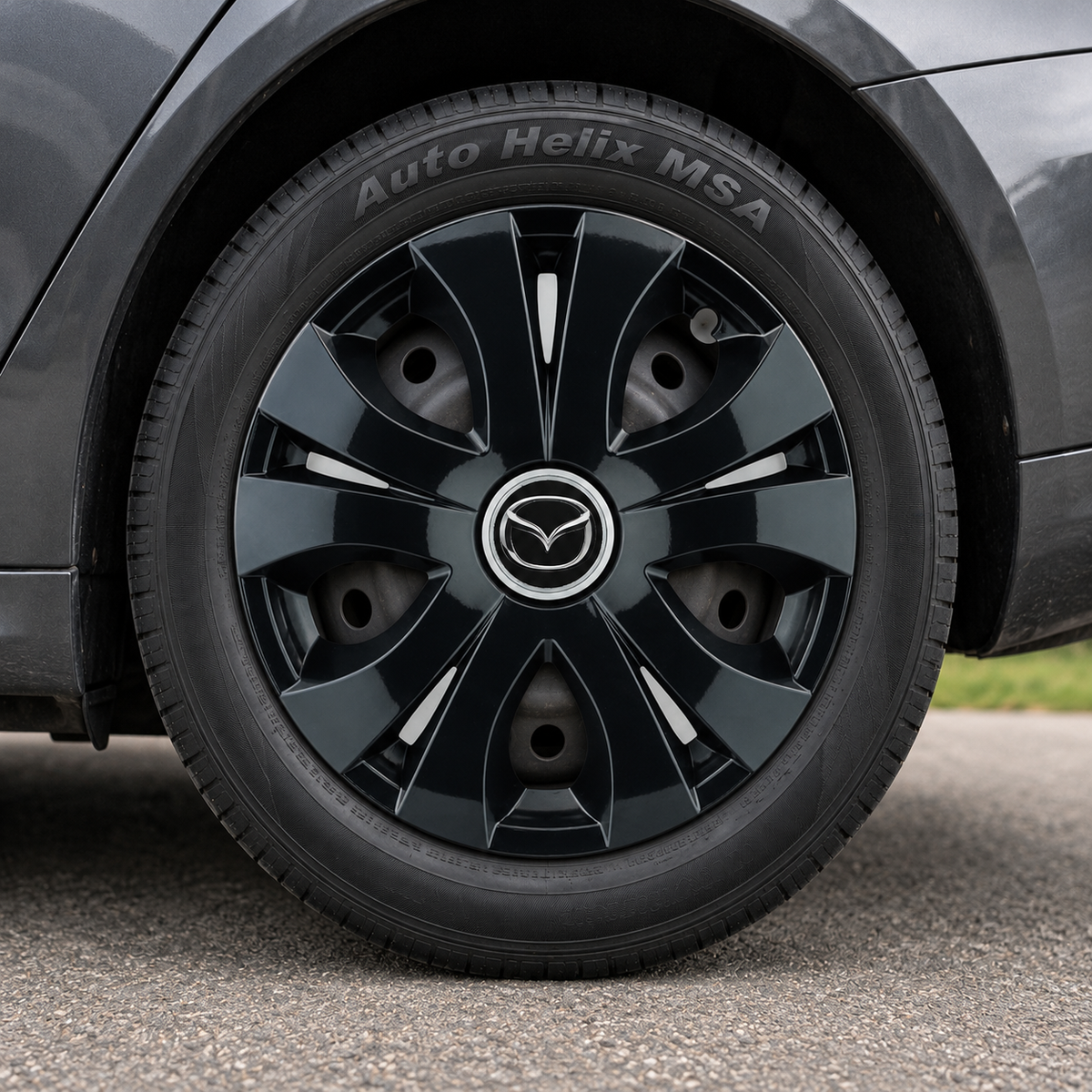 Set 4 Capace Roti Top Negru R16, Compatibil Cu Mazda