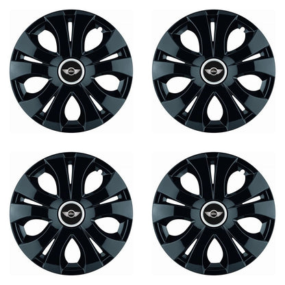 Set 4 Capace Roti Top Negru R16, Compatibil Cu Mini