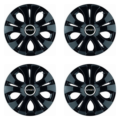 Set 4 Capace Roti Top Negru R16, Compatibil Cu Smart