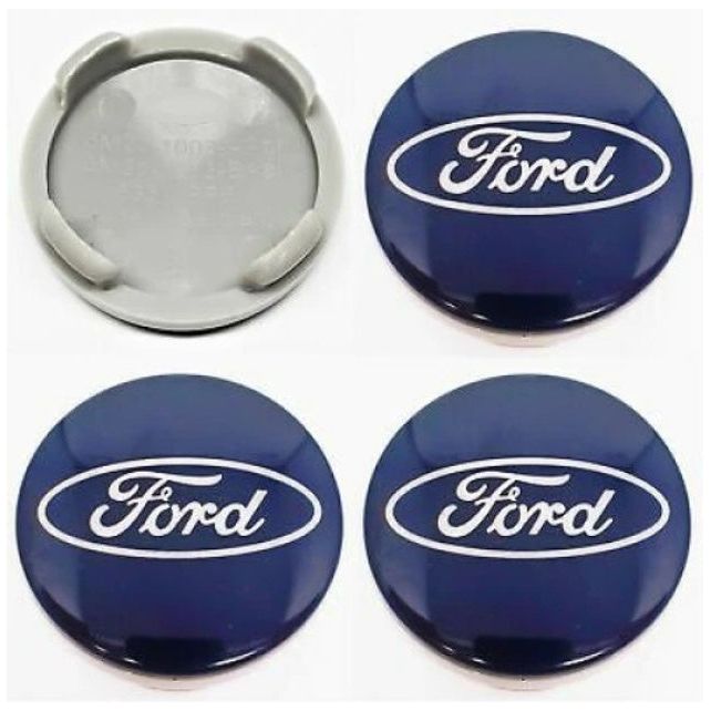 4 darabos 54 mm-es kék dísztárcsa készlet, Ford Focus/Mondeo/Kuga, könnyűfém felnikre