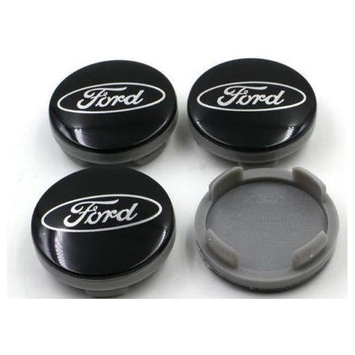 Set 4 capacele roti 54mm NEGRE, Ford Focus/Mondeo/Kuga, pentru jante aliaj