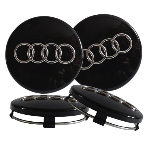 4 db AUDI 60 mm-es fekete alufelni kupakszett