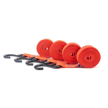 Set 4 chingi cu clichet, rezistent la 680 kg/chingă, TUV/GS – 25 mm × 4.5 m – 680 kg - Carguard - calitate și siguranță garantată!