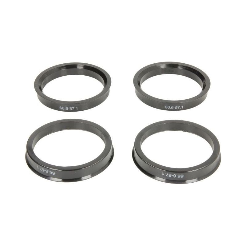 4 db Kerékközpontosító Gyűrű szett, 66.6 mm-ről 57.1 mm-re, Audi-Mercedes-Volkswagen felnikhez