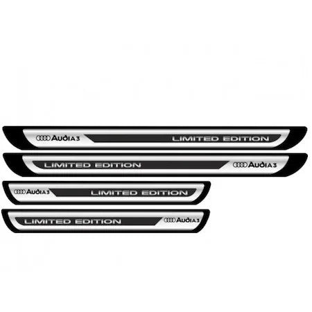Set 4 stickere protectii praguri gri pentru Audi A3, Creative Rey® crom