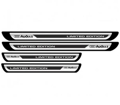Set 4 stickere protectii praguri gri pentru Audi A5, Creative Rey® crom