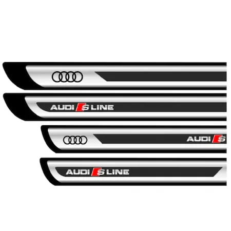 Set 4 stickere protectii praguri gri pentru Audi S-Line, Creative Rey®